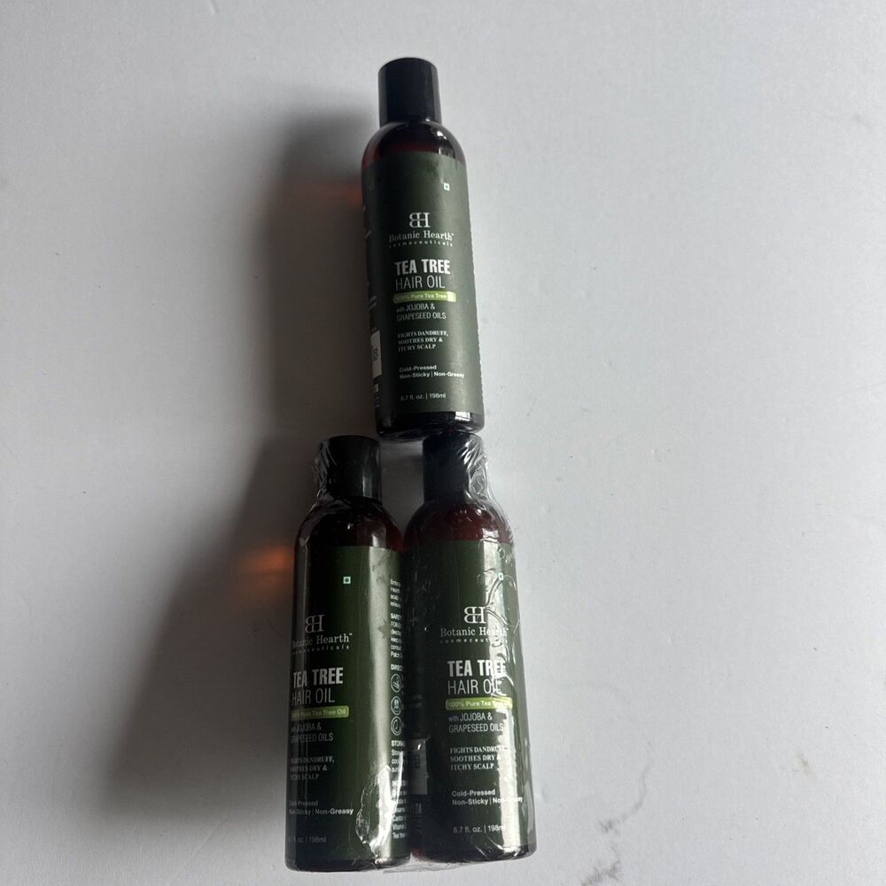 botanic hearth tea tree Hair Oil With Argan & Grapeseed Oil-6.7oz-3pack